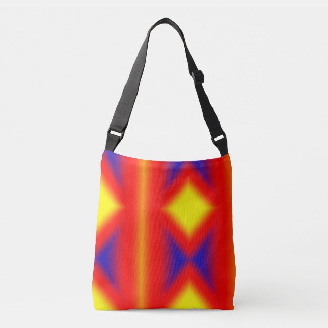 Bolsa Ajustável Abstrato amarelo vermelho colorido adicione seu (Frente)