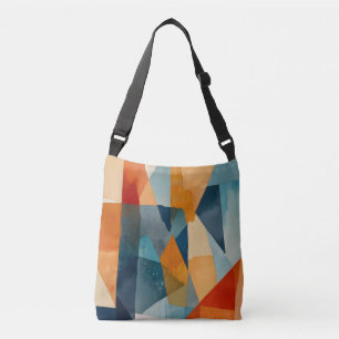 Bolsa Ajustável Abstrato Ângulos de Azul e Laranja