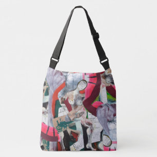 Bolsa Ajustável Abstrato Art Collage pintado manualmente