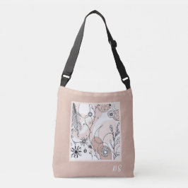 Bolsa Ajustável Abstrato Art em Tom Cozy Brown