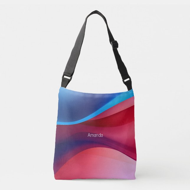 Bolsa Ajustável Abstrato azul escuro púrpura (Frente)