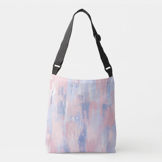 Bolsa Ajustável Abstrato Blush e Traços de Tinta Azul (Frente)