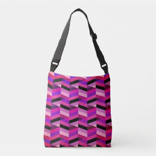 Bolsa Ajustável Abstrato Chevron/Herringbone   Rúpias e Violetas