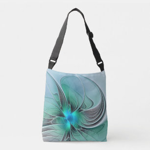Bolsa Ajustável Abstrato com Arte Fractal Azul, Moderna