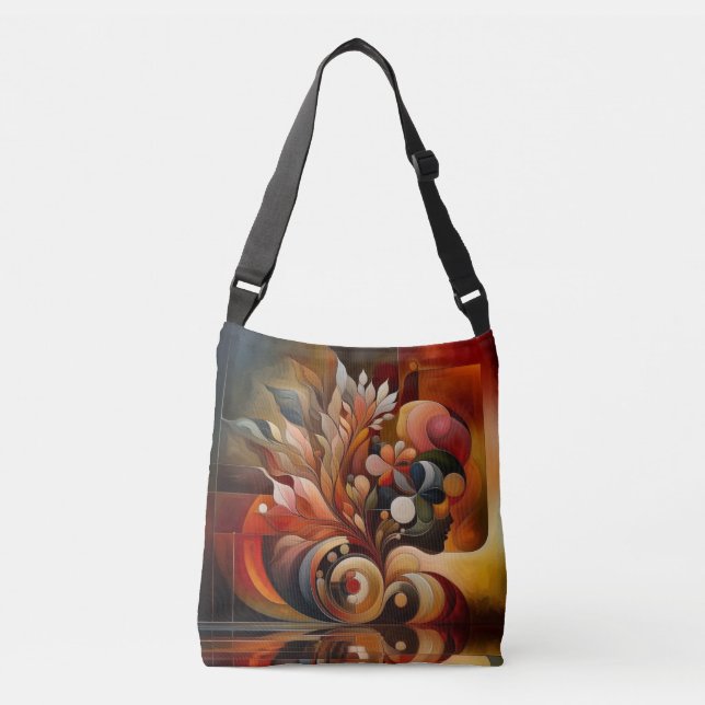 Bolsa Ajustável Abstrato, Cubismo, Arte Moderna, Saco Cruzado (Frente)