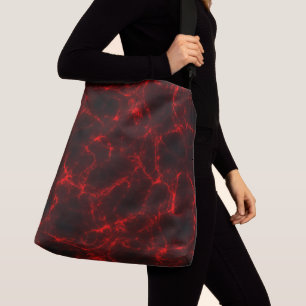 Bolsa Ajustável Abstrato de espiral vermelho e preto do mármore