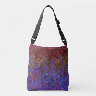 Bolsa Ajustável abstrato de "Neural Firestorm" - Azul Vermelho