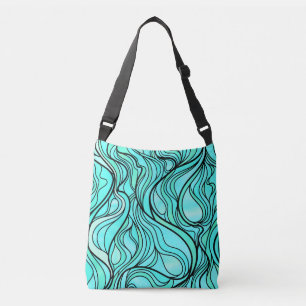 Bolsa Ajustável Abstrato de Vidro Colchado Teal