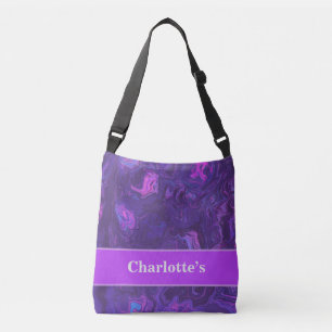 Bolsa Ajustável Abstrato de volta à escola de mármore roxo moderno