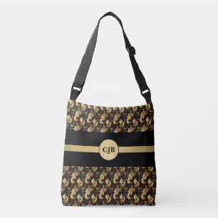 Bolsa Ajustável Abstrato Dourado e preto personalizado