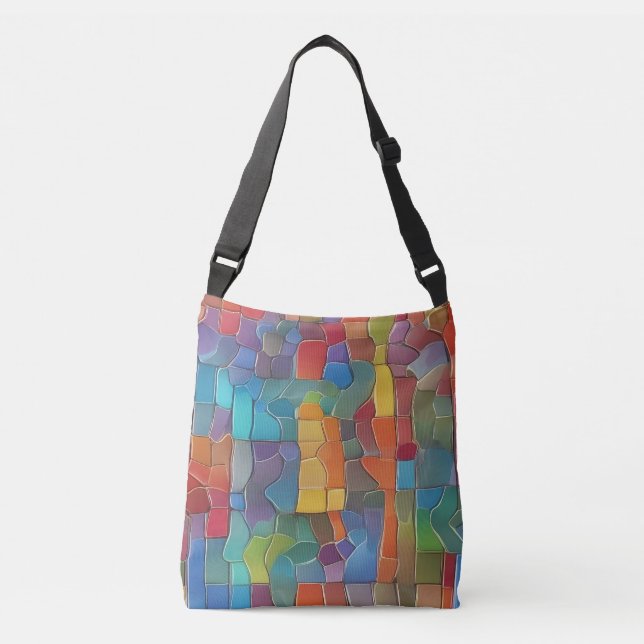 Bolsa Ajustável Abstrato e mosaico colorido (Frente)