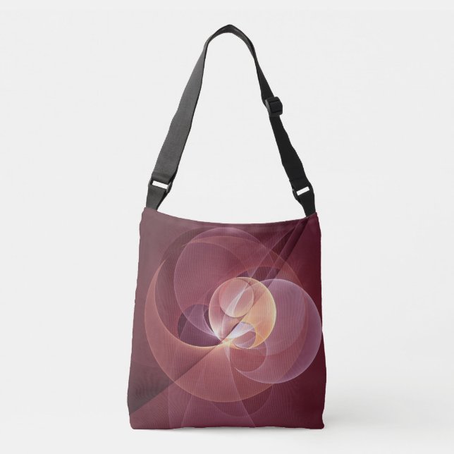 Bolsa Ajustável Abstrato Elegante Moderno Vinho Vermelho Arte Frac (Frente)