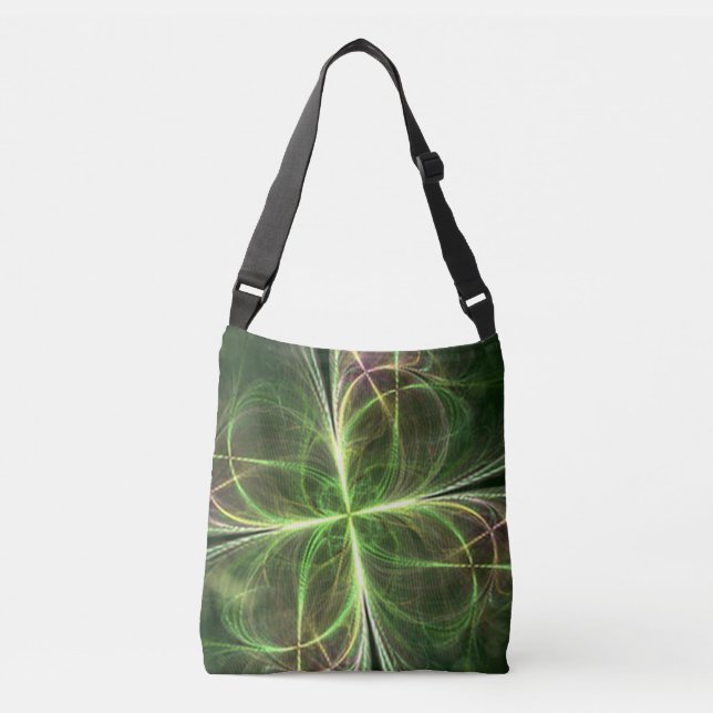 Bolsa Ajustável Abstrato Fantasy Four Deixa o Green Clover (Frente)