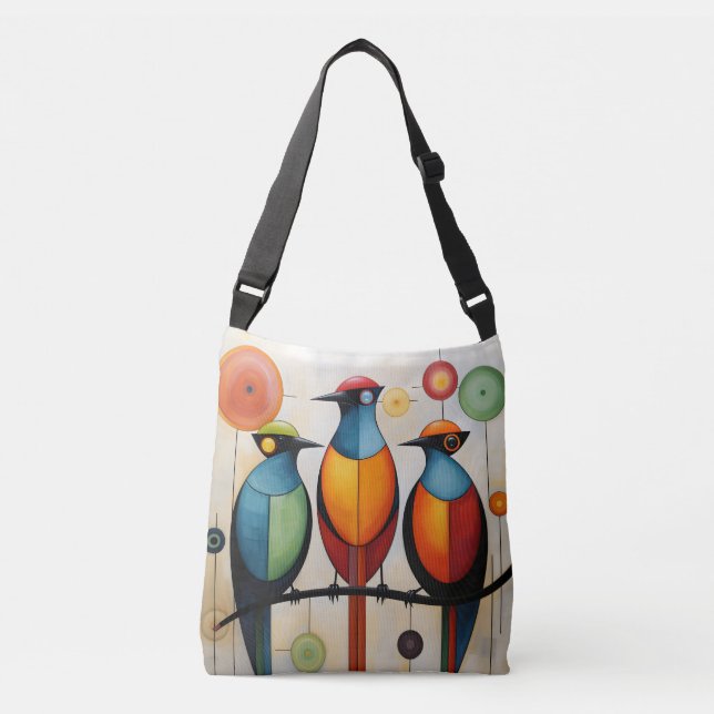 Bolsa Ajustável Abstrato Geométrico Birds Wonders (Frente)