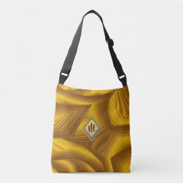 Bolsa Ajustável Abstrato Geométrico de Laranja Castanho