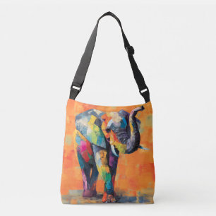 Bolsa Ajustável Abstrato Happy Rainbow Elephant