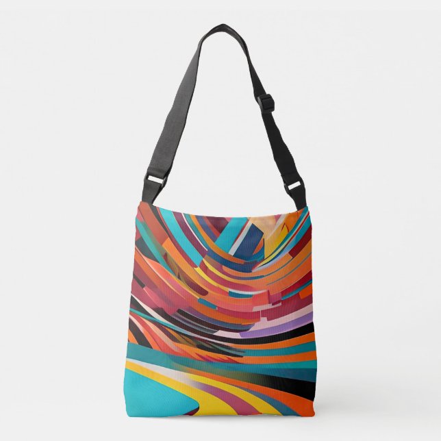 Bolsa Ajustável Abstrato Moderno Padrão Brilhante Colorido Bold Ur (Frente)