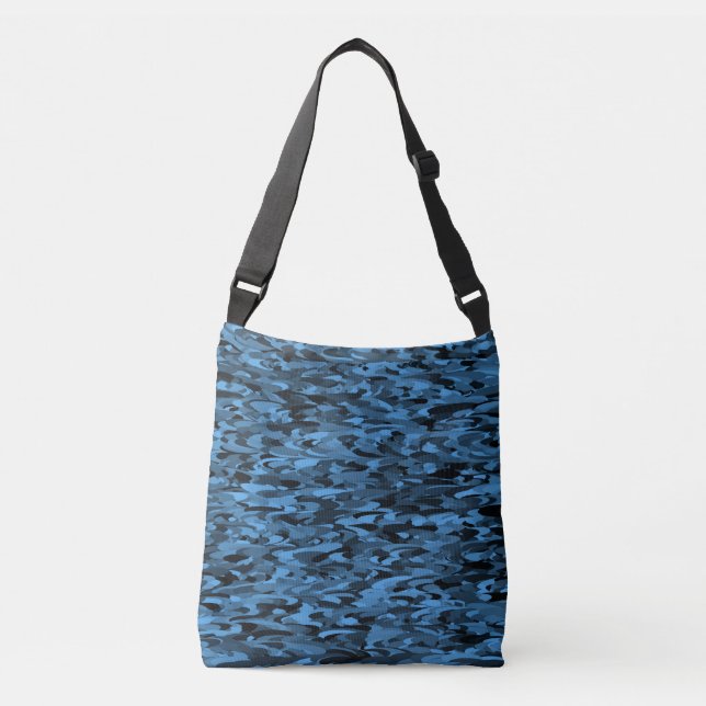 Bolsa Ajustável Abstrato - Padrão Azul Preto (Frente)