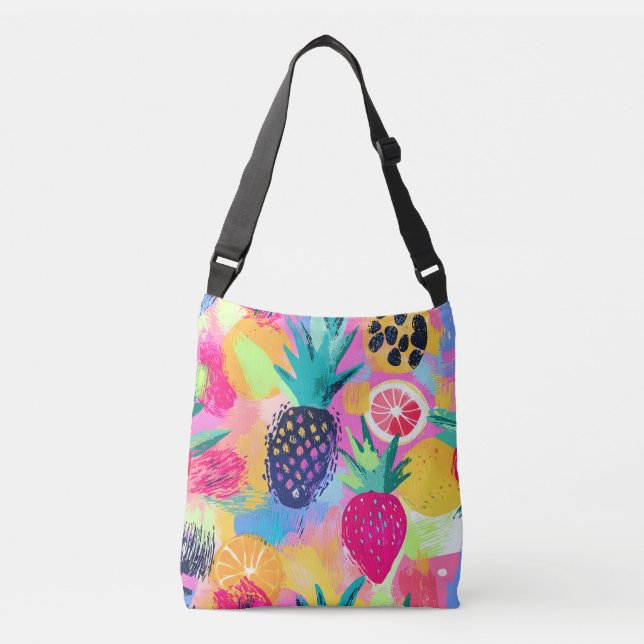 Bolsa Ajustável Abstrato Paradise Tropical Fruta Fiesta (Frente)