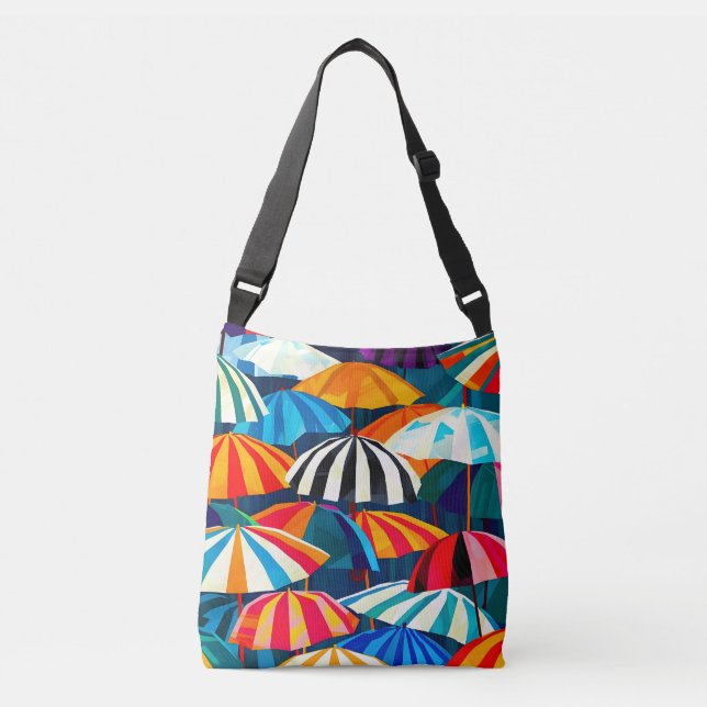 Bolsa Ajustável Abstrato Rainbow Beach Umbrella (Frente)