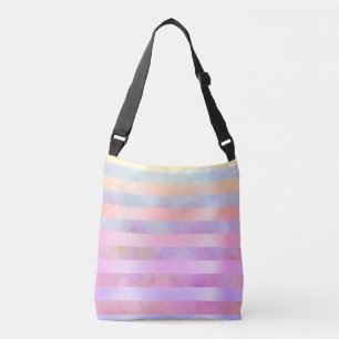 Bolsa Ajustável Abstrato Rainbow Flowers Strips in Watercolor