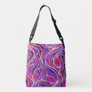 Bolsa Ajustável Abstrato roxo do vitral