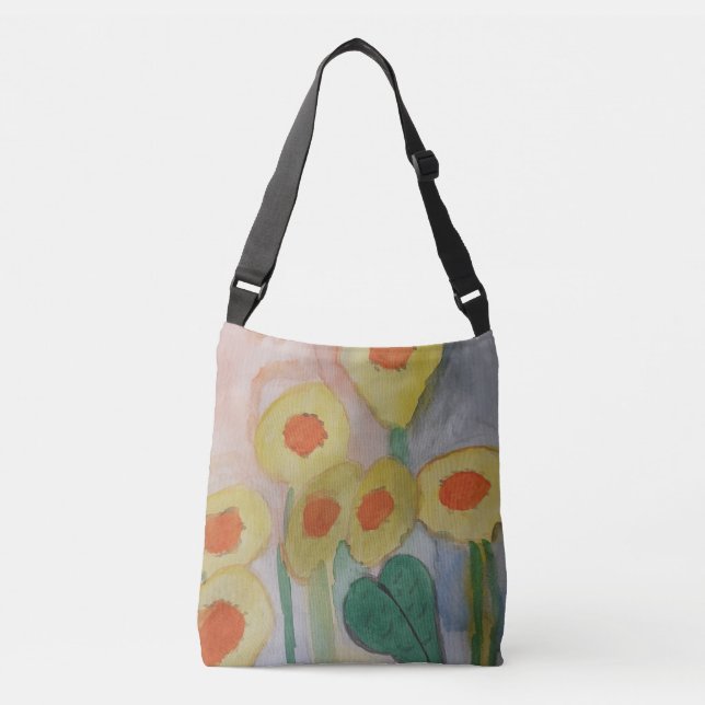 Bolsa Ajustável Abstrato Sunflower Crossbody Bag (Frente)