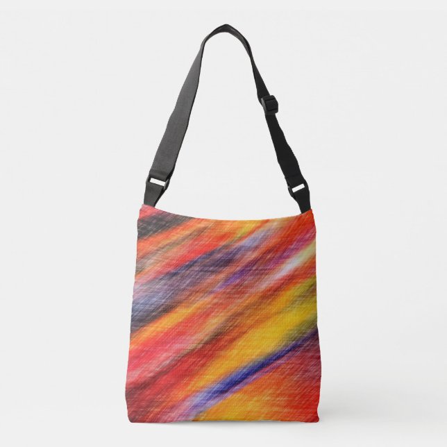 Bolsa Ajustável Abstrato Sunset Colors Crossbody Bag (Frente)