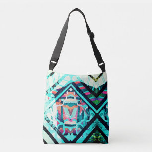 Bolsa Ajustável Abstrato Turquoise Crossbody