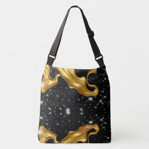 Bolsa Ajustável Achempong: O Cosmos Dourado   Abstrato Monocromáti