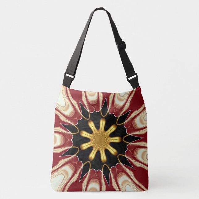 Bolsa Ajustável Achempong: Starburst | Deep Crimson & Gold Luxury  (Frente)