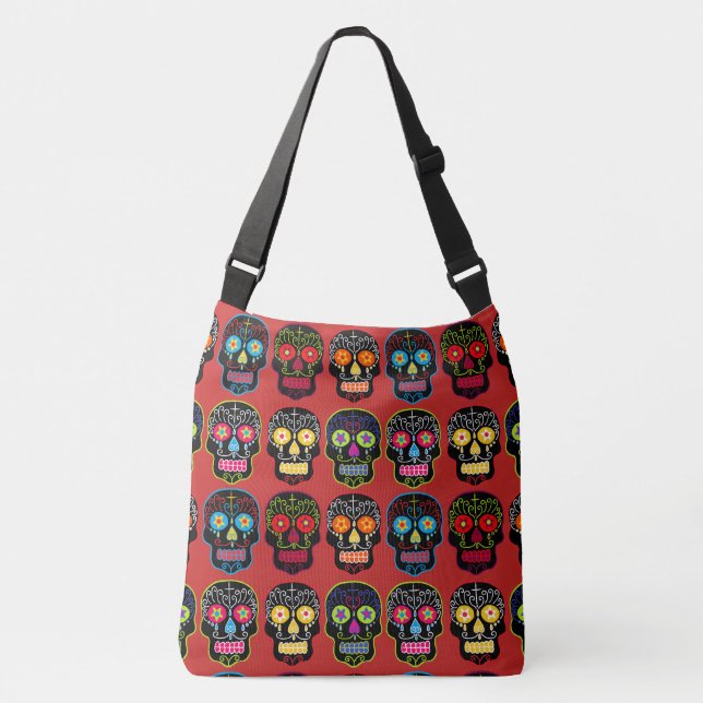 Bolsa Ajustável Açúcar Preto de Caveira (Frente)