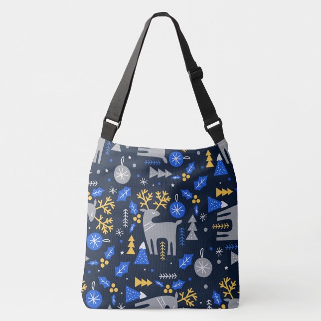 Bolsa Ajustável Adoráveis Estilo Escandinavo de Natal Azul (Frente)