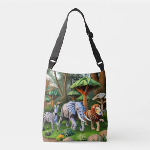 Bolsa Ajustável African animals in origame