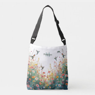 Bolsa Ajustável Água de Primavera Pássaros Florais Monograma Flor
