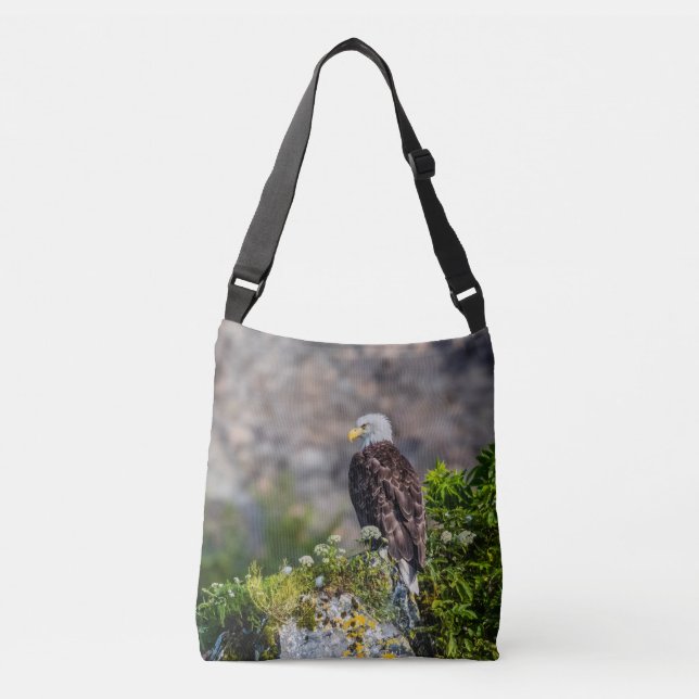 Bolsa Ajustável Águia caída sentada na rocha (Frente)