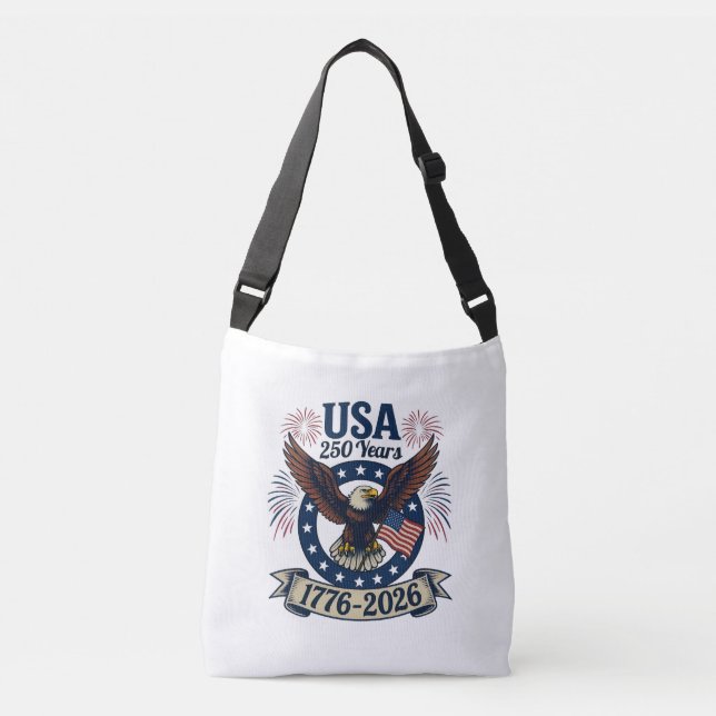Bolsa Ajustável Águia Patriótica Americana 250 Anos 1776-2026 (Frente)