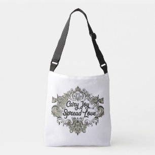 Bolsa Ajustável Alegria carregar, Espalhar amor - Saco Cruzado