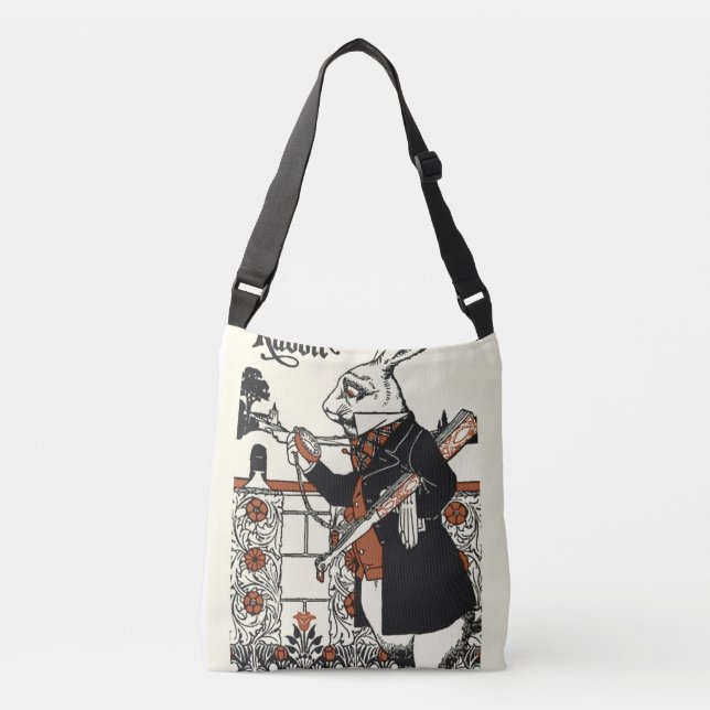 Bolsa Ajustável Alice Coelho Branco Clássico País das Maravilhas  (Frente)