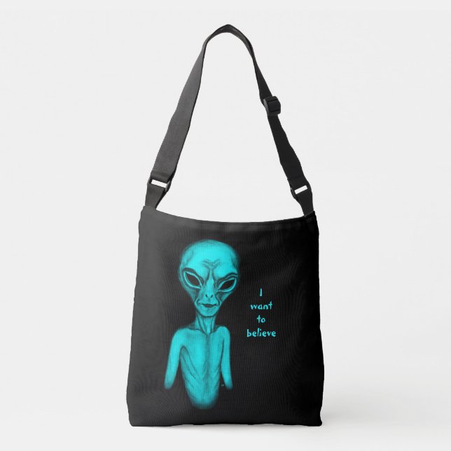 Bolsa Ajustável Alien , I want to believe (Frente)