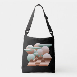 Bolsa Ajustável Alienígena face na arte espacial abstrato
