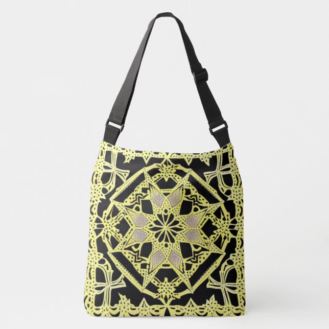 Bolsa Ajustável Allure Black e Dourado Motif (Frente)