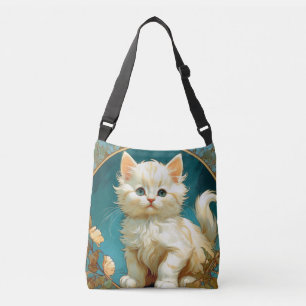 Bolsa Ajustável Alphonse Mucha Art Nouveau White Cat