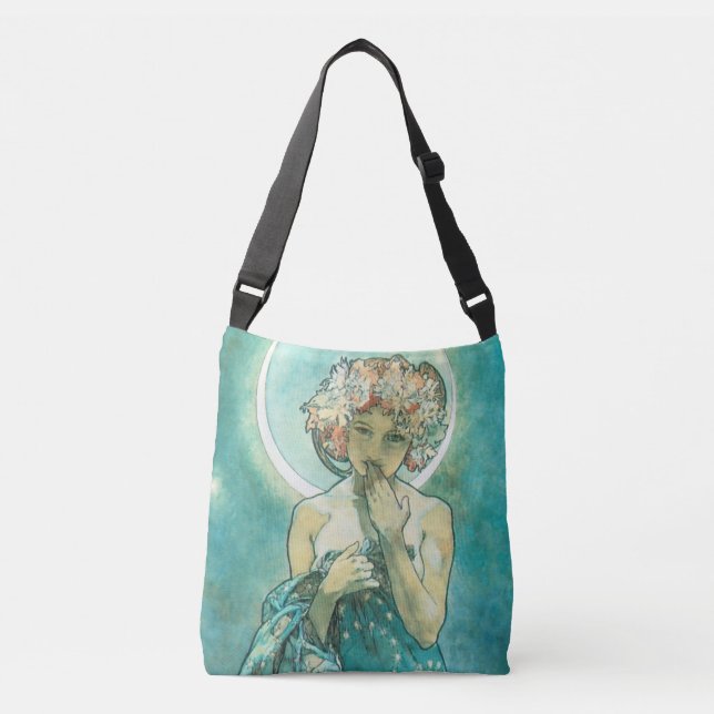 Bolsa Ajustável Alphonse Mucha Moonlight Clair De Lune Art Nouveau (Frente)