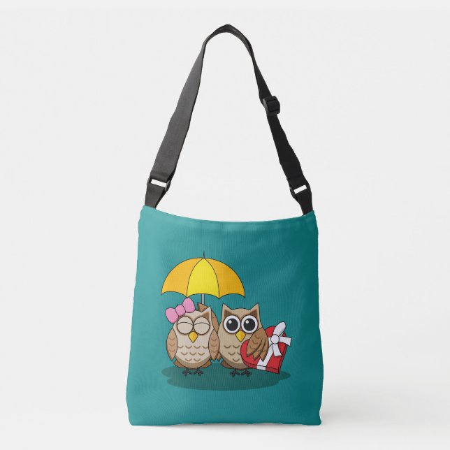 Bolsa Ajustável Amantes de Coruja Fofa c/ Guarda-chuva & Caixa de  (Frente)
