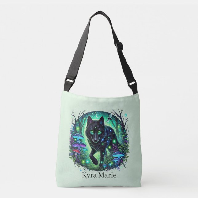 Bolsa Ajustável Amantes de lobos fofos adicionam nome  (Frente)