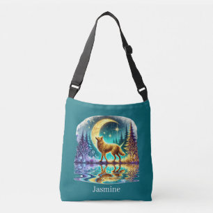 Bolsa Ajustável Amantes de lobos fofos adicionam nome