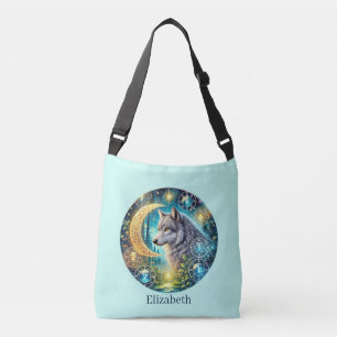 Bolsa Ajustável Amantes de lobos fofos adicionam nome