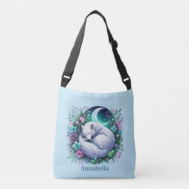 Bolsa Ajustável Amantes de lobos fofos adicionam nome (Frente)