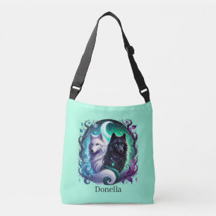 Bolsa Ajustável Amantes de lobos fofos adicionam nome